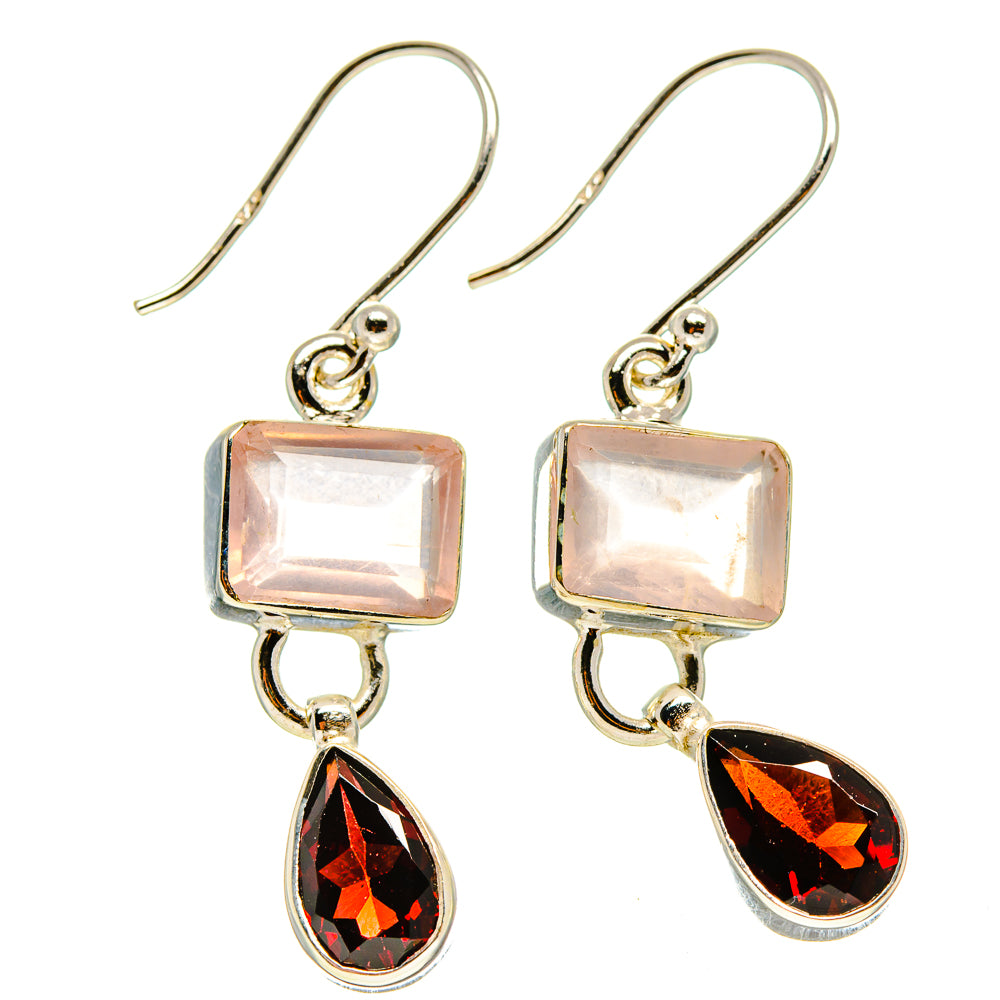 Rose Quartz Earrings handcrafted by Anasilvercos - EARR416653