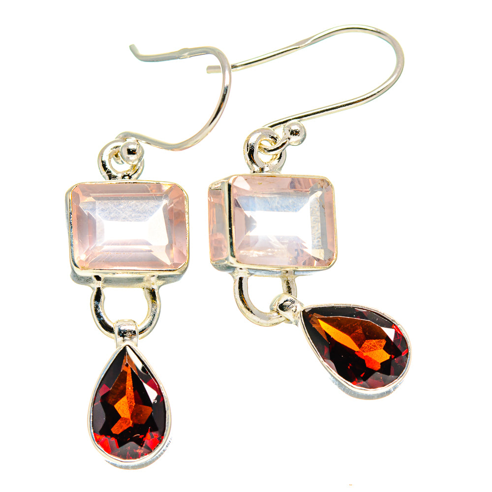 Rose Quartz Earrings handcrafted by Anasilvercos - EARR416668