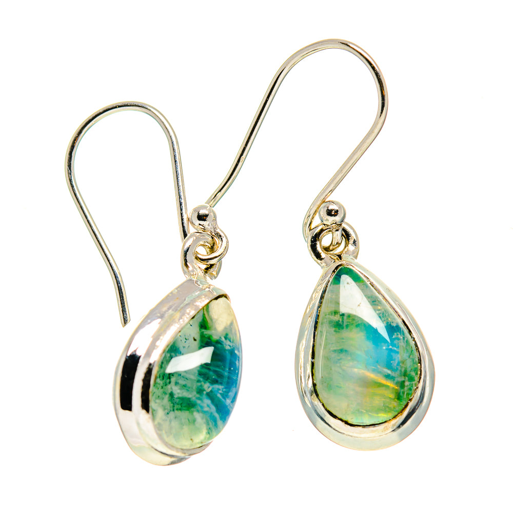 Green Moonstone Earrings handcrafted by Anasilvercos - EARR416669
