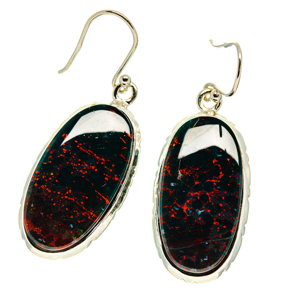 Bloodstone Earrings handcrafted by Anasilvercos - EARR416674
