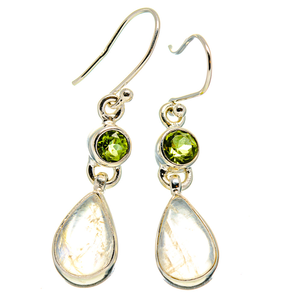 Rainbow Moonstone Earrings handcrafted by Anasilvercos - EARR416684