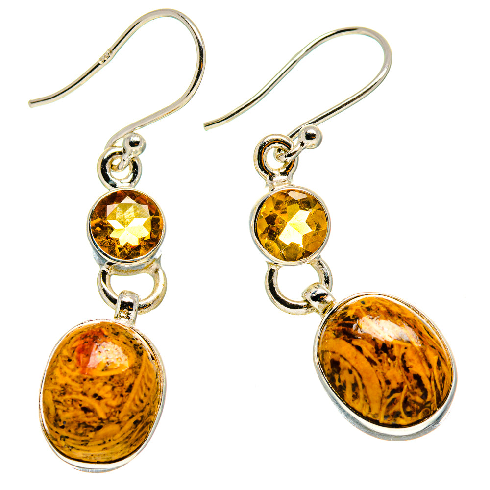 Coquina Jasper Earrings handcrafted by Anasilvercos - EARR416688