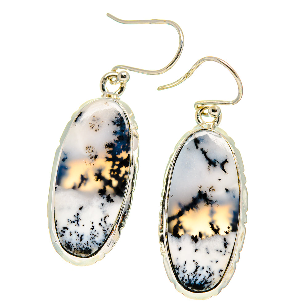 Dendritic Opal Earrings handcrafted by Anasilvercos - EARR416690