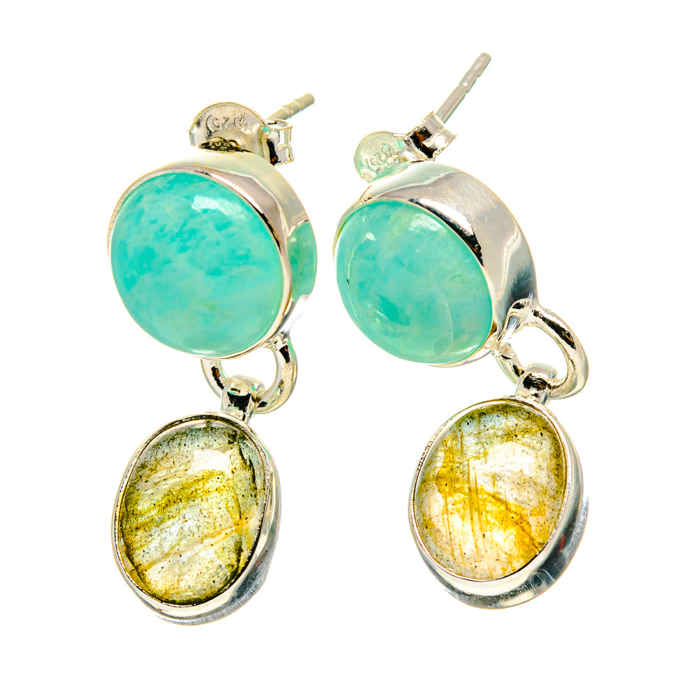 Peruvian Amazonite Earrings handcrafted by Anasilvercos - EARR416699