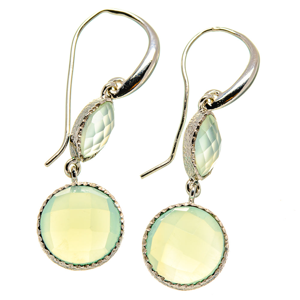 Aqua Chalcedony Earrings handcrafted by Anasilvercos - EARR416704