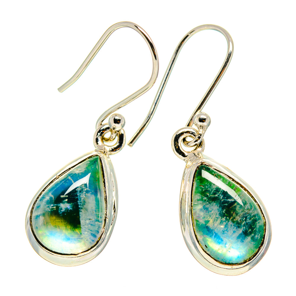 Green Moonstone Earrings handcrafted by Anasilvercos - EARR416709