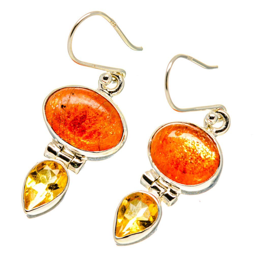 Sunstone Earrings handcrafted by Anasilvercos - EARR416711