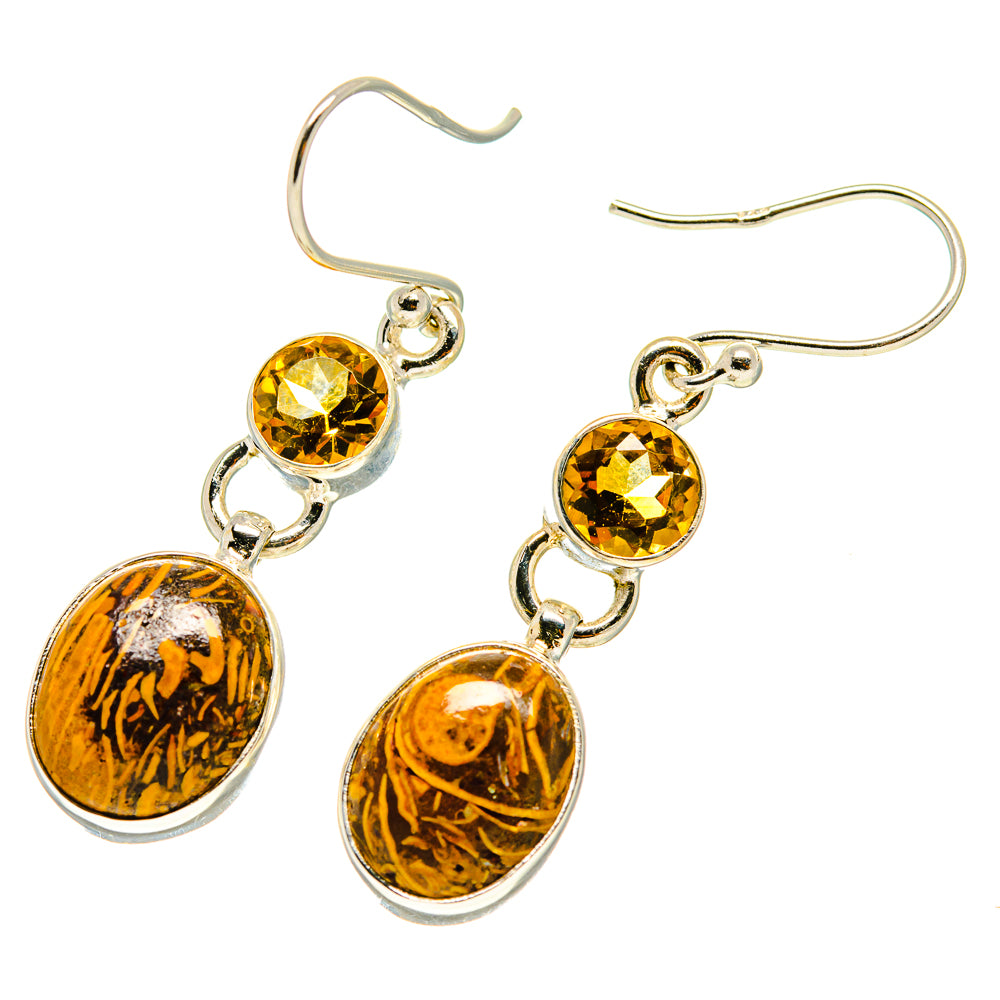 Coquina Jasper Earrings handcrafted by Anasilvercos - EARR416713