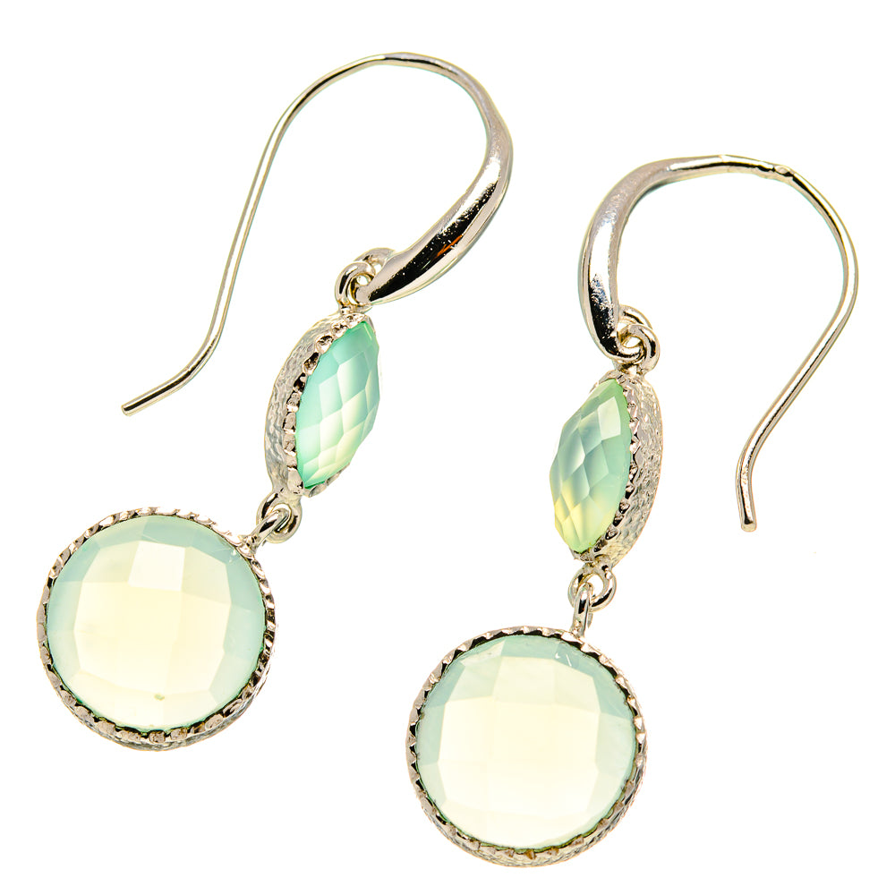 Aqua Chalcedony Earrings handcrafted by Anasilvercos - EARR416716