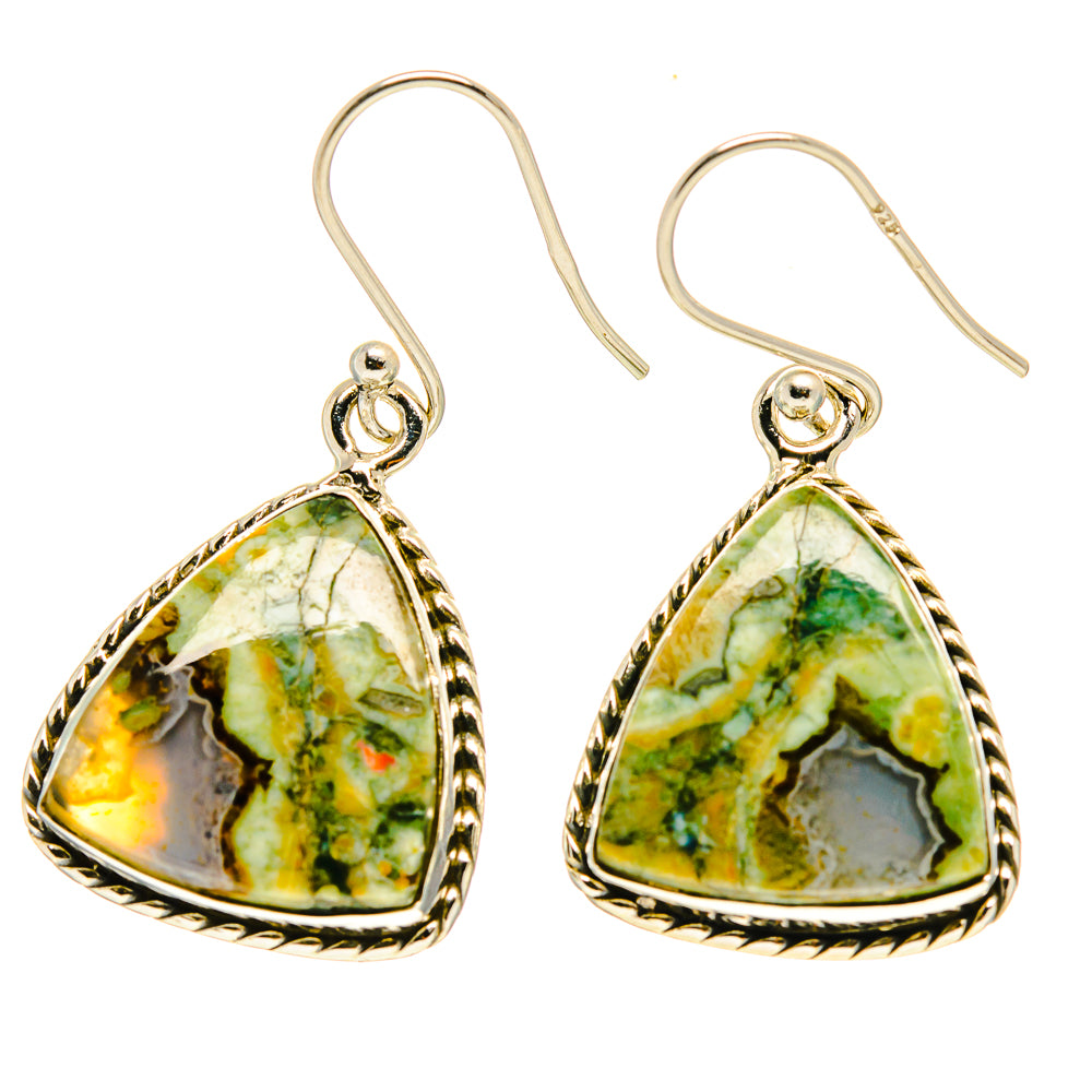 Rainforest Jasper Earrings handcrafted by Anasilvercos - EARR416732