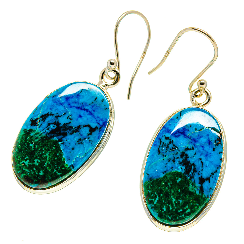 Chrysocolla Earrings handcrafted by Anasilvercos - EARR416733