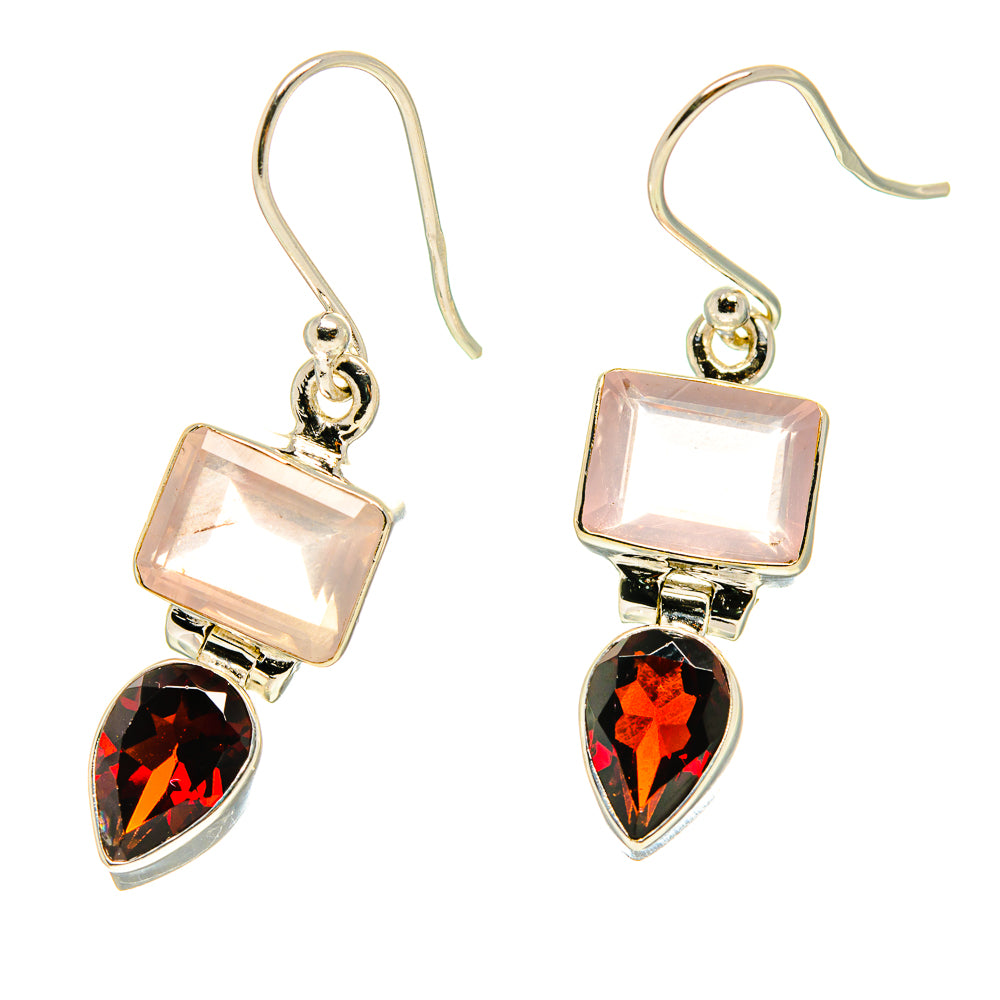 Rose Quartz Earrings handcrafted by Anasilvercos - EARR416740