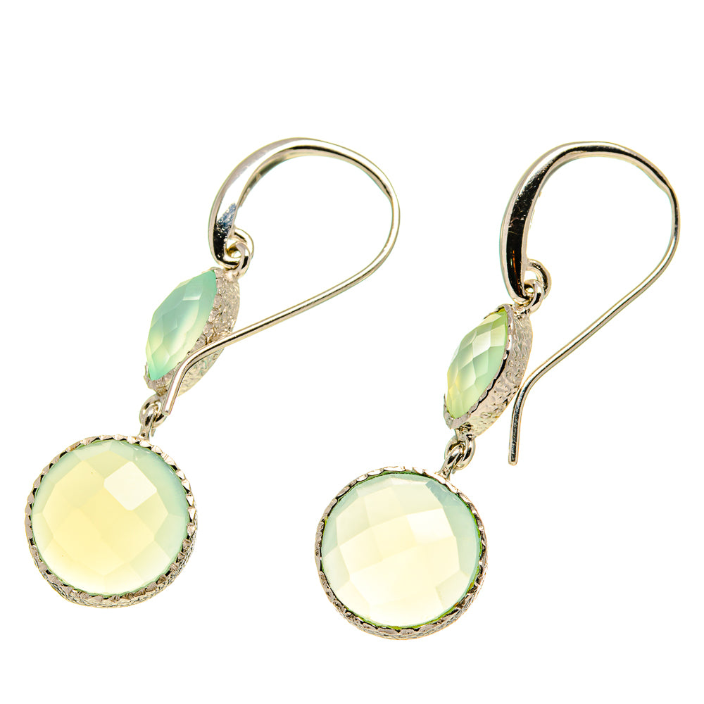 Aqua Chalcedony Earrings handcrafted by Anasilvercos - EARR416743