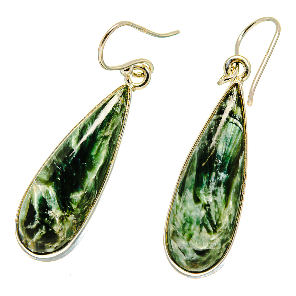 Seraphinite Earrings handcrafted by Anasilvercos - EARR416744