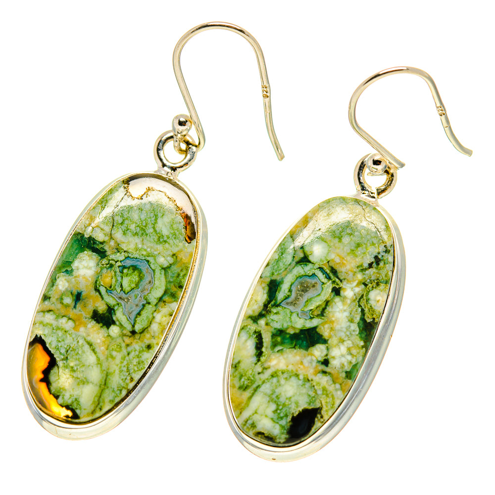 Rainforest Jasper Earrings handcrafted by Anasilvercos - EARR416746