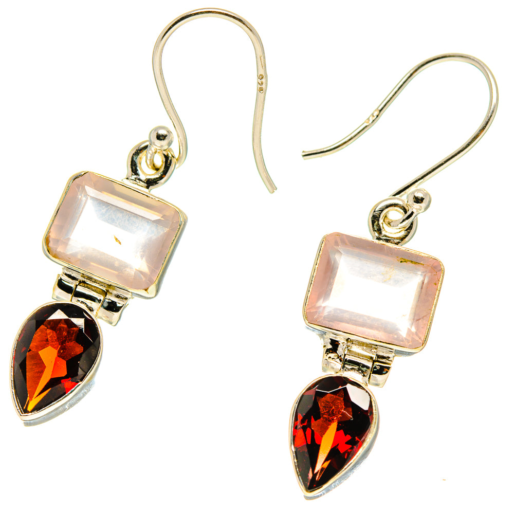 Rose Quartz Earrings handcrafted by Anasilvercos - EARR416748