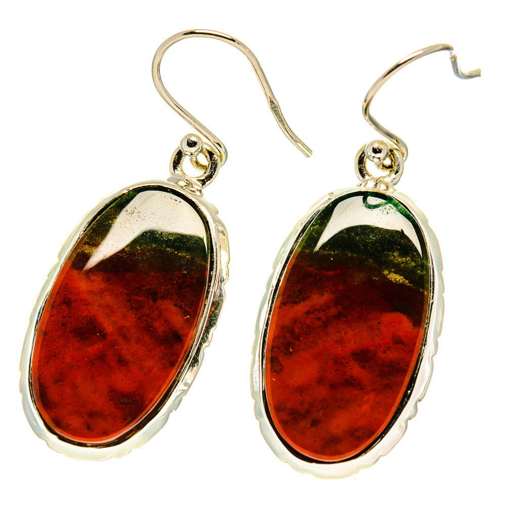 Bloodstone Earrings handcrafted by Anasilvercos - EARR416763