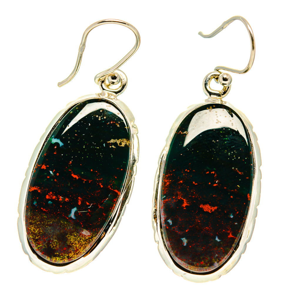Bloodstone Earrings handcrafted by Anasilvercos - EARR416764