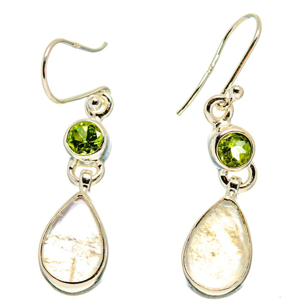 Rainbow Moonstone Earrings handcrafted by Anasilvercos - EARR416785