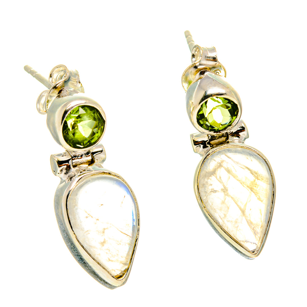 Rainbow Moonstone Earrings handcrafted by Anasilvercos - EARR416802