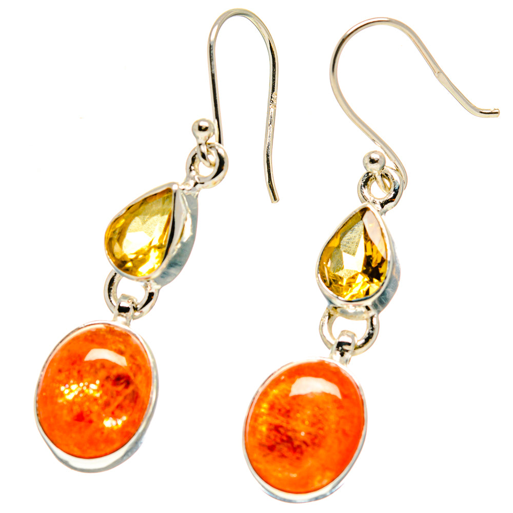 Sunstone, Citrine Earrings handcrafted by Anasilvercos - EARR416813