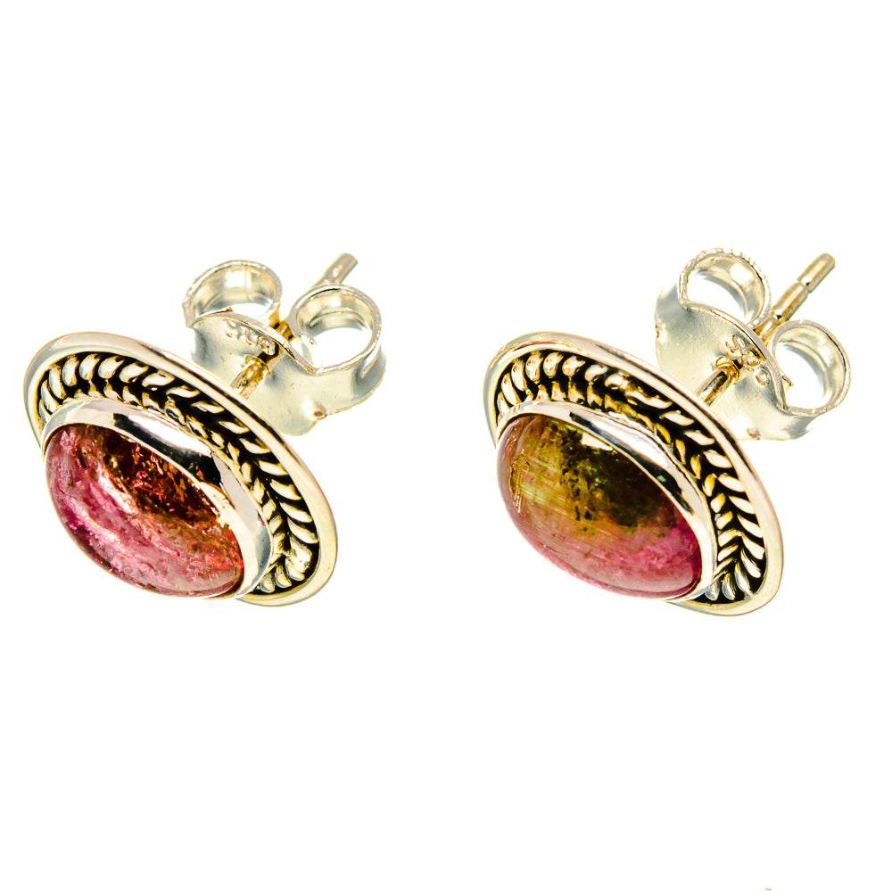 Watermelon Tourmaline Earrings handcrafted by Anasilvercos - EARR416832