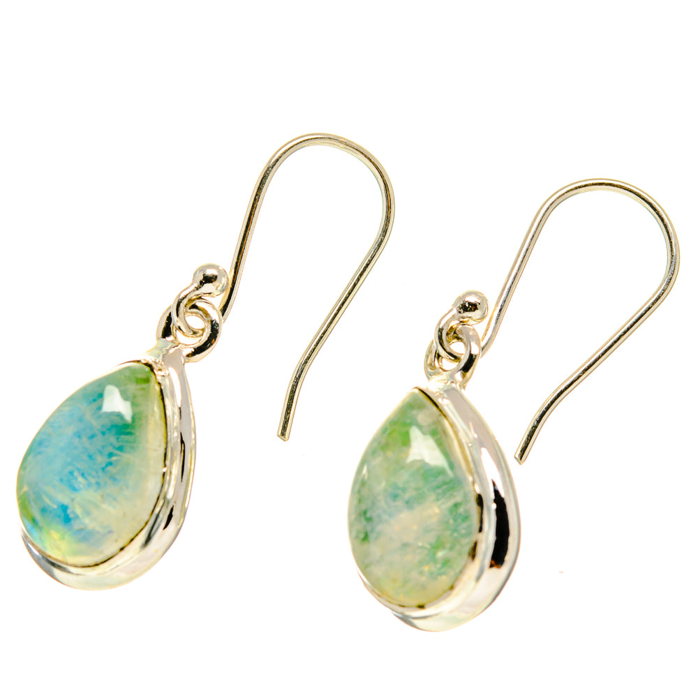 Green Moonstone Earrings handcrafted by Anasilvercos - EARR416855
