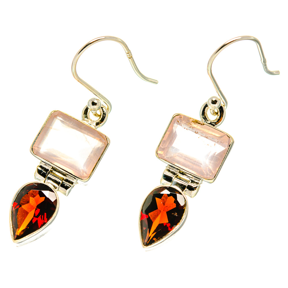 Rose Quartz Earrings handcrafted by Anasilvercos - EARR416869