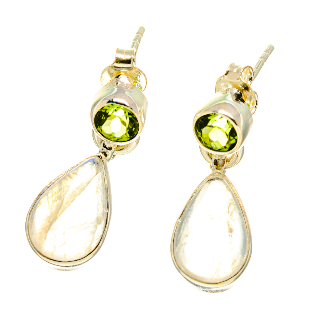 Rainbow Moonstone Earrings handcrafted by Anasilvercos - EARR416878