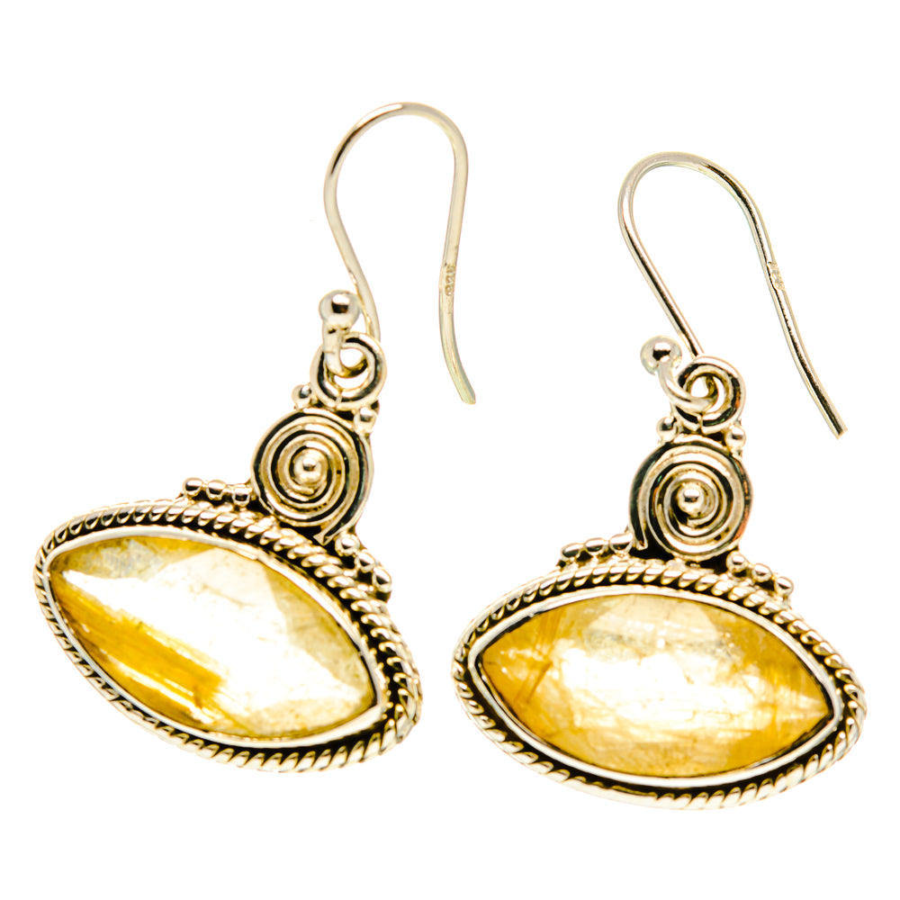 Rutilated Quartz Earrings handcrafted by Anasilvercos - EARR416881