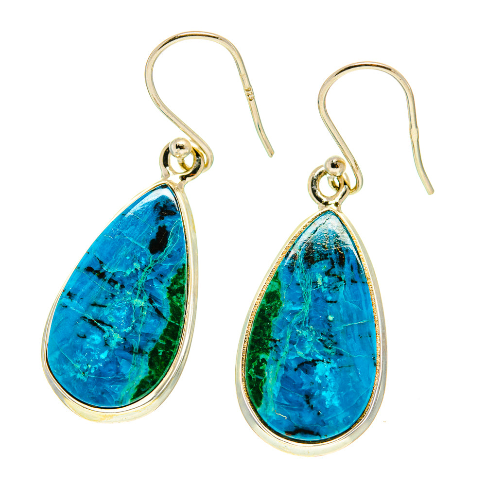 Chrysocolla Earrings handcrafted by Anasilvercos - EARR416882