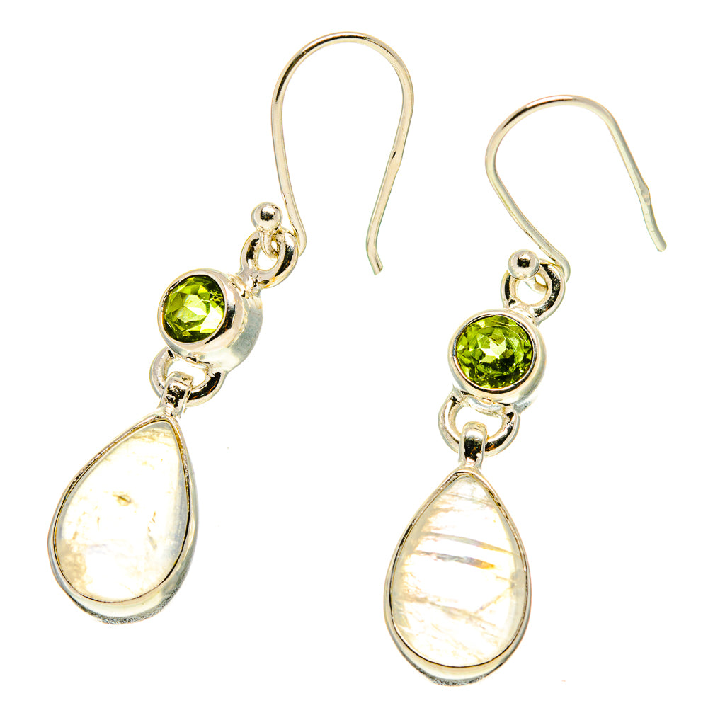 Rainbow Moonstone Earrings handcrafted by Anasilvercos - EARR416885