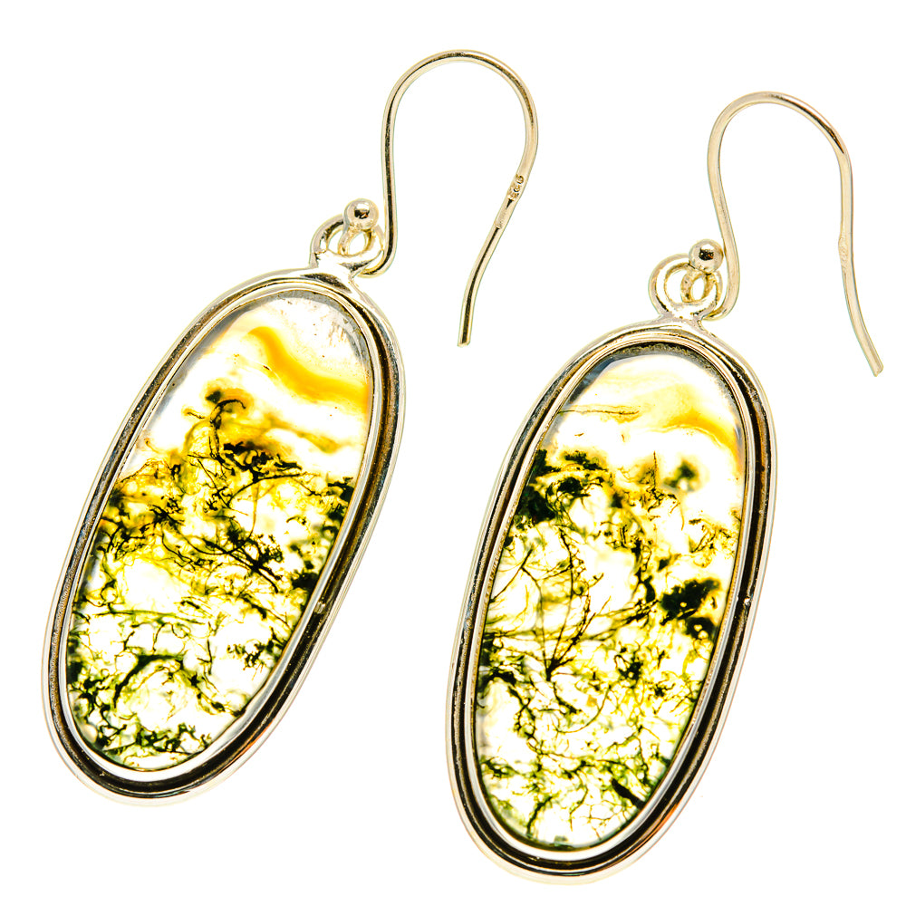 Green Moss Agate Earrings handcrafted by Anasilvercos - EARR416894