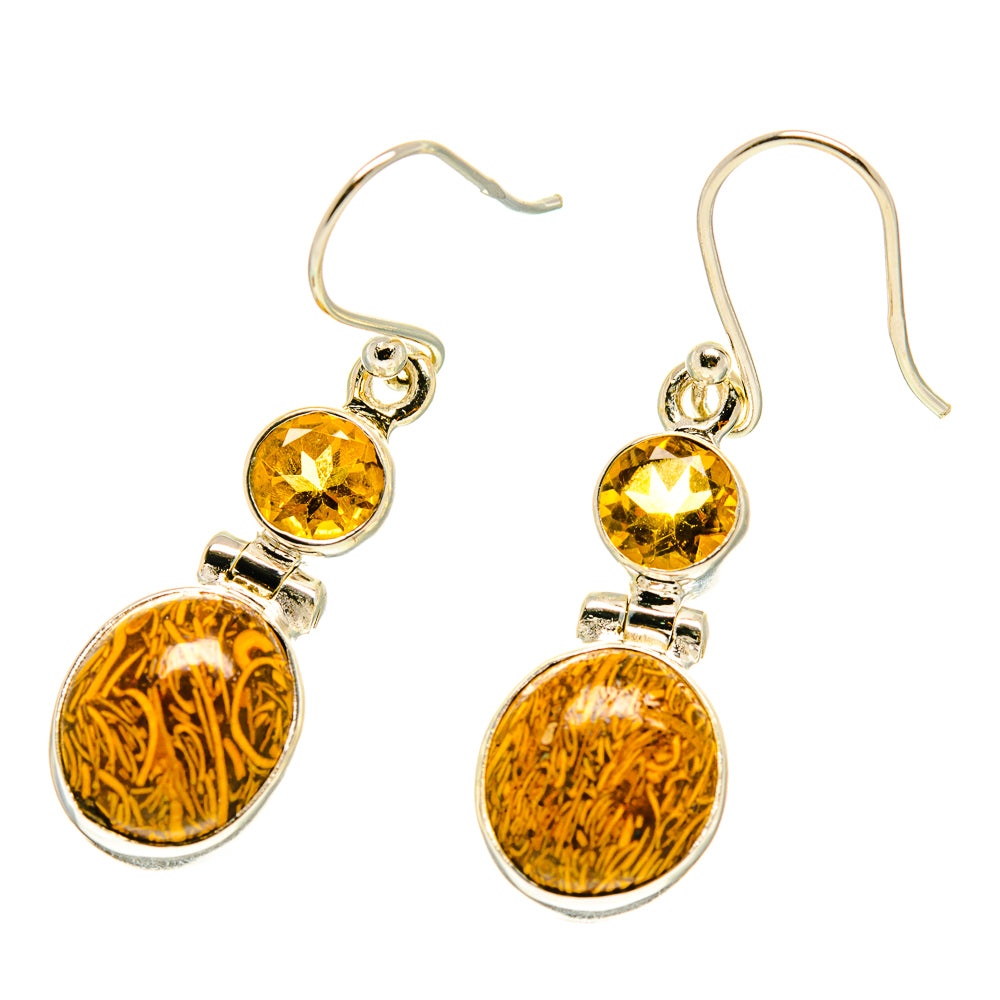 Palm Wood Jasper Earrings handcrafted by Anasilvercos - EARR416896