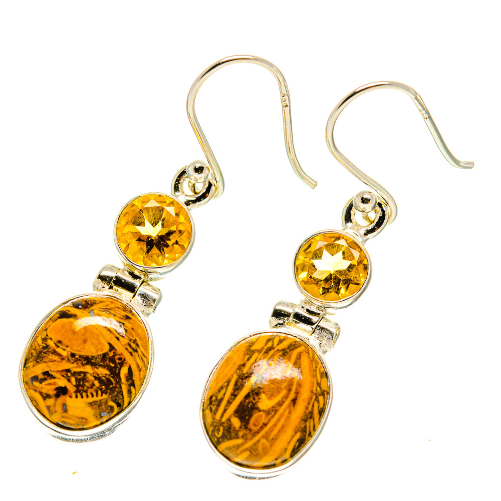 Palm Wood Jasper Earrings handcrafted by Anasilvercos - EARR416911