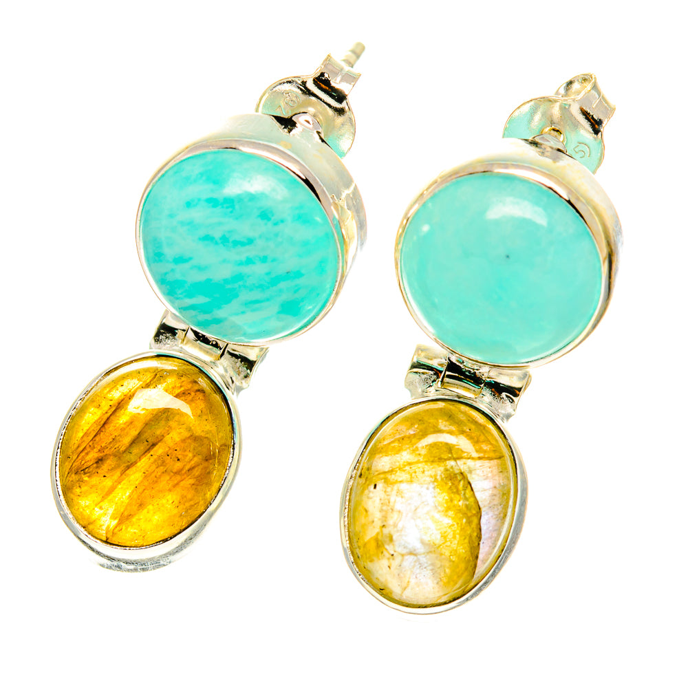 Peruvian Amazonite Earrings handcrafted by Anasilvercos - EARR416915