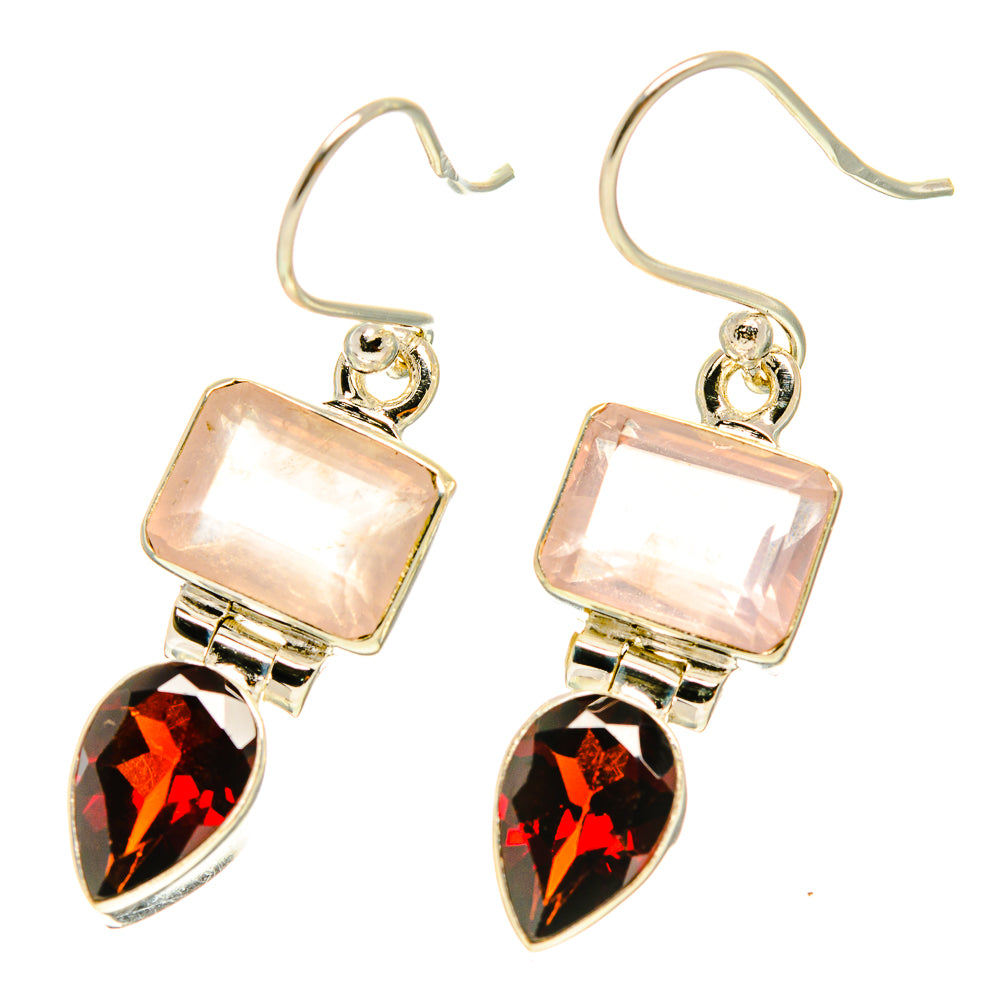 Rose Quartz Earrings handcrafted by Anasilvercos - EARR416929