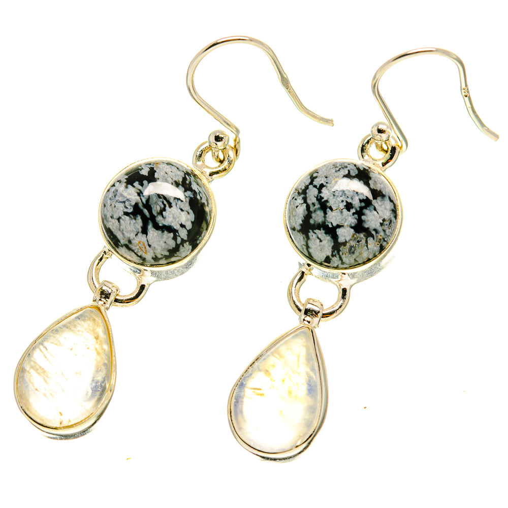 Snowflake Obsidian Earrings handcrafted by Anasilvercos - EARR416931