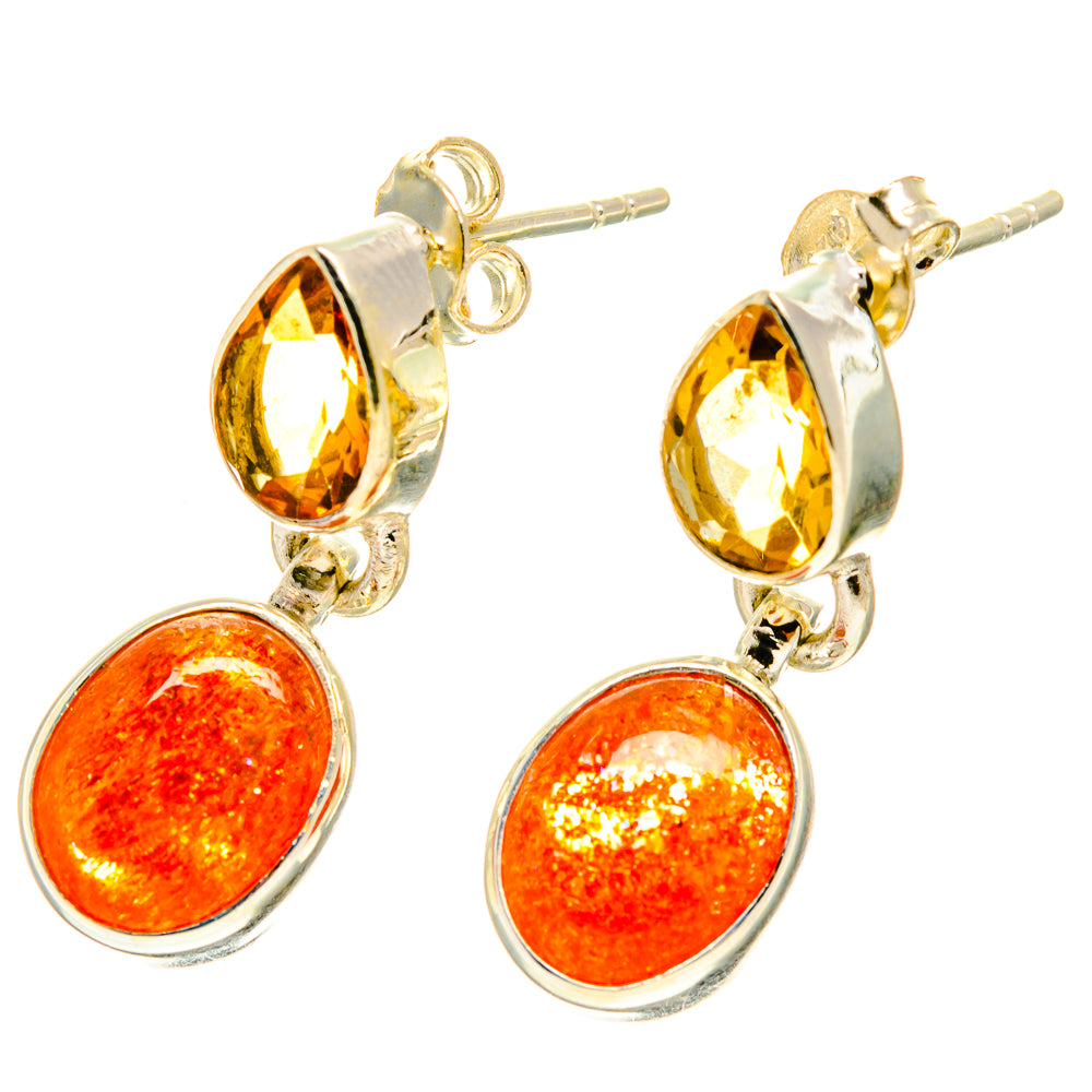 Sunstone Earrings handcrafted by Anasilvercos - EARR416934