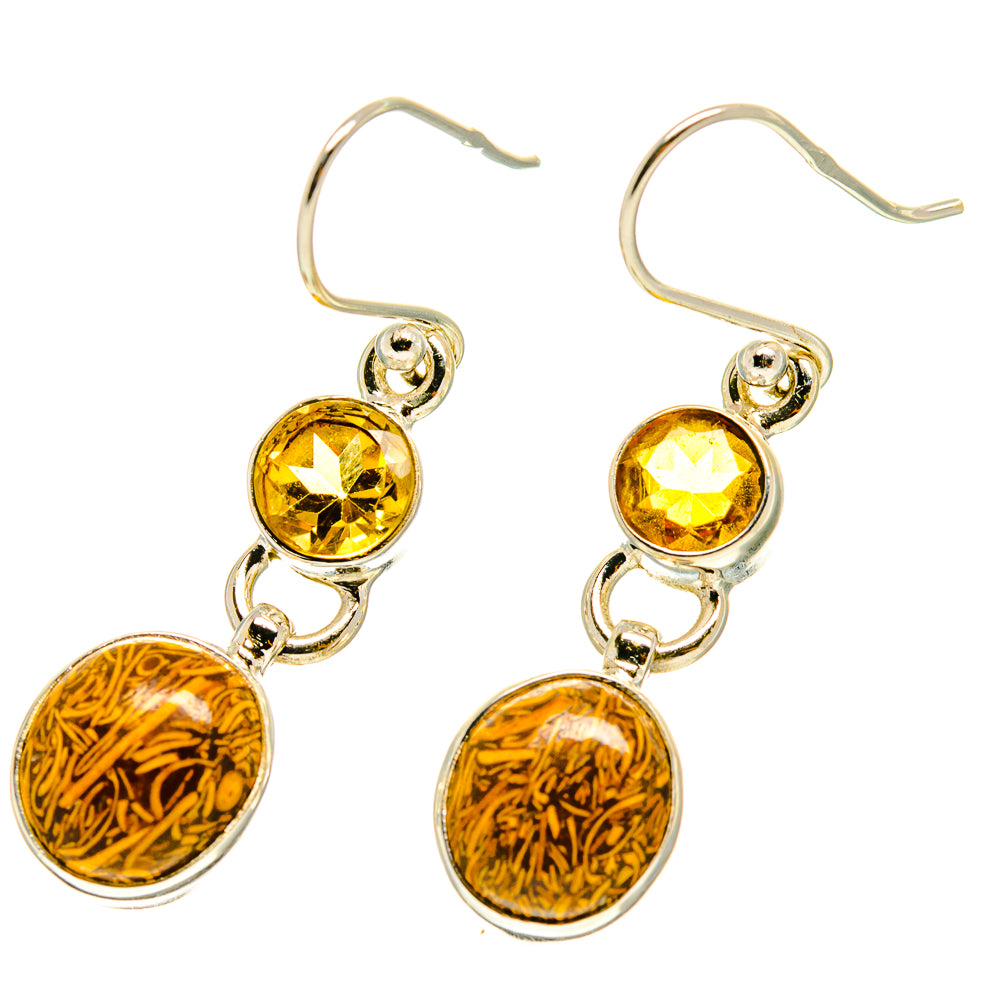 Palm Wood Jasper Earrings handcrafted by Anasilvercos - EARR416937