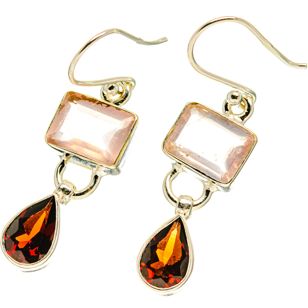 Rose Quartz Earrings handcrafted by Anasilvercos - EARR416938