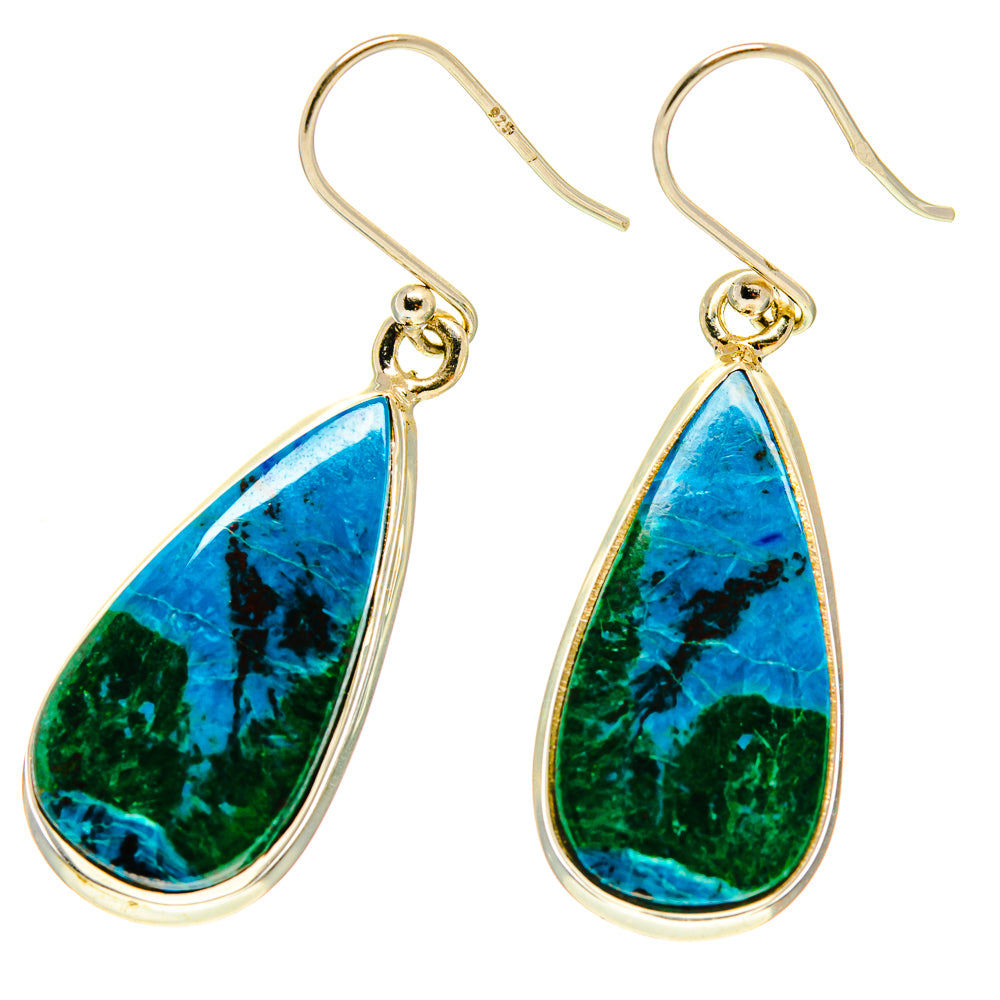 Chrysocolla Earrings handcrafted by Anasilvercos - EARR416946