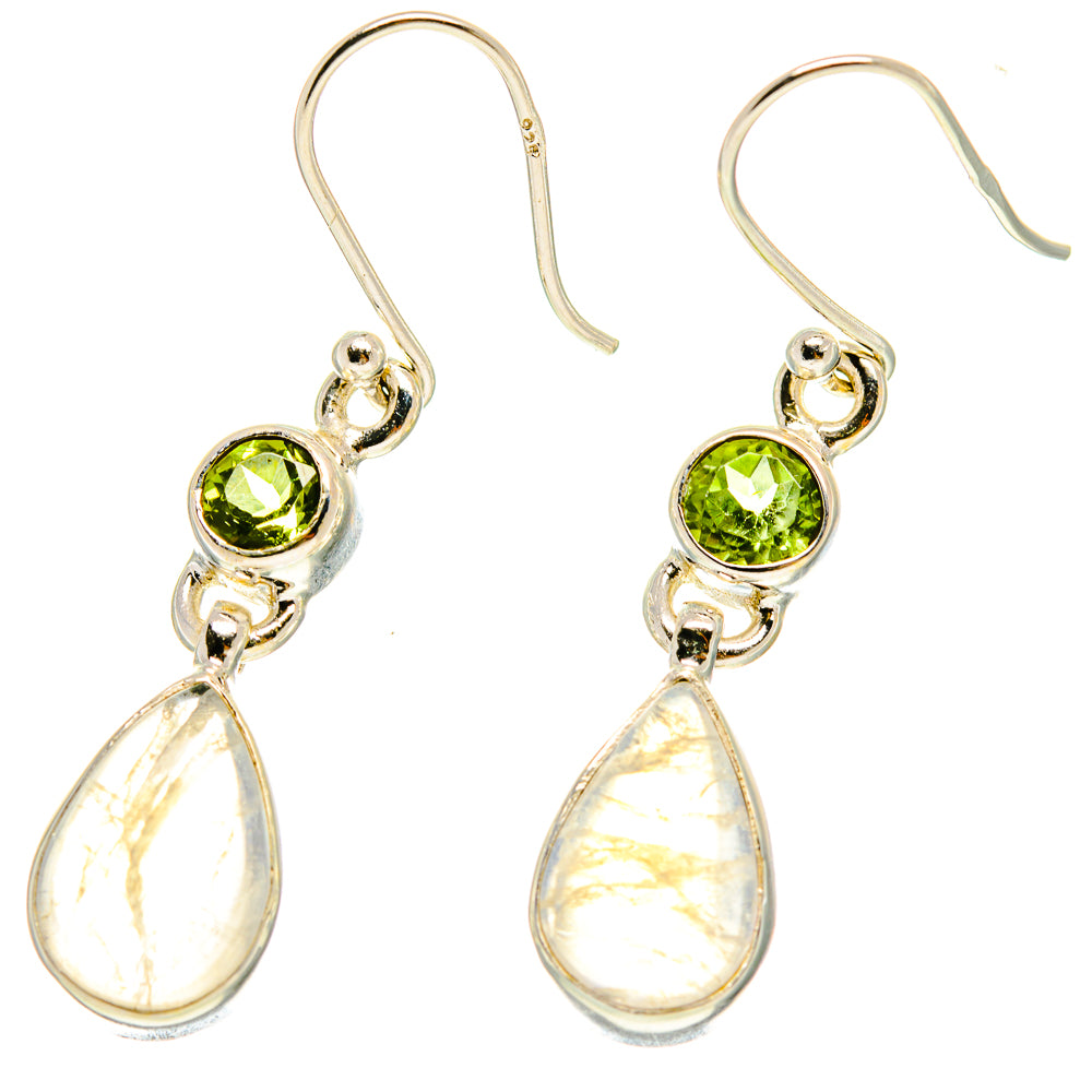 Rainbow Moonstone Earrings handcrafted by Anasilvercos - EARR416961