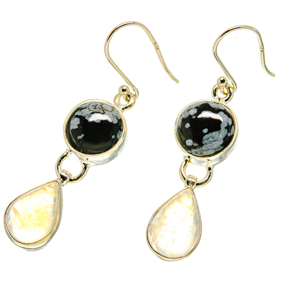 Snowflake Obsidian Earrings handcrafted by Anasilvercos - EARR416970