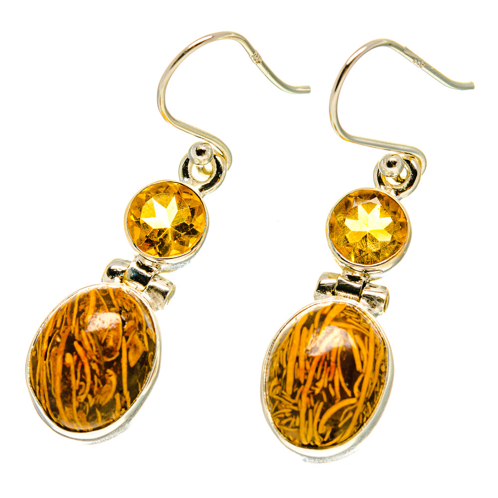 Palm Wood Jasper Earrings handcrafted by Anasilvercos - EARR416975