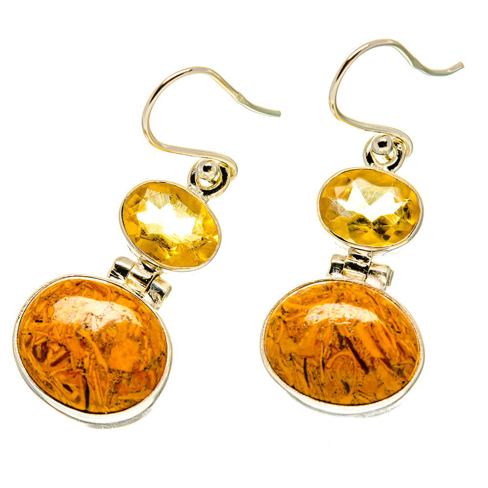 Palm Wood Jasper Earrings handcrafted by Anasilvercos - EARR416978