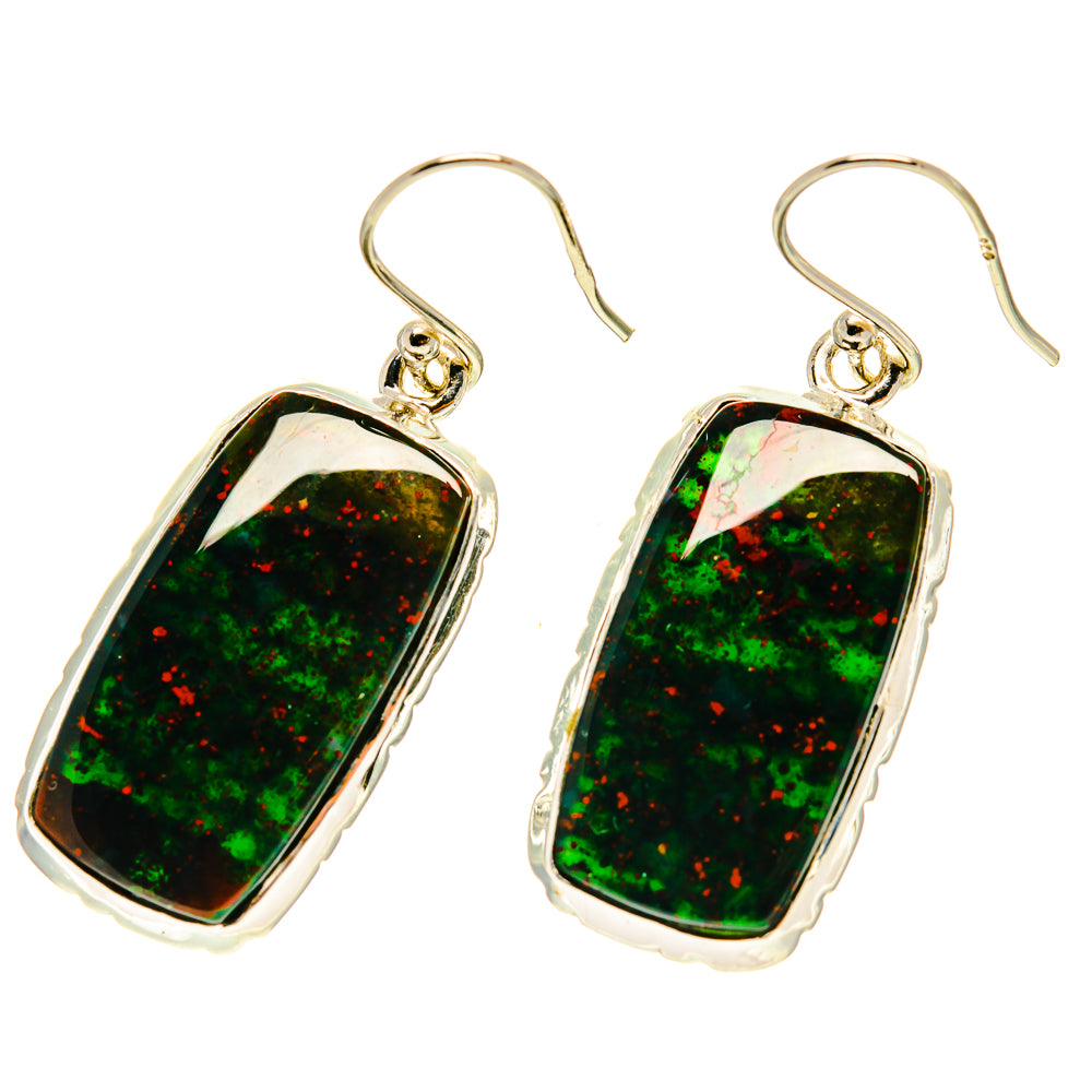 Bloodstone Earrings handcrafted by Anasilvercos - EARR416982