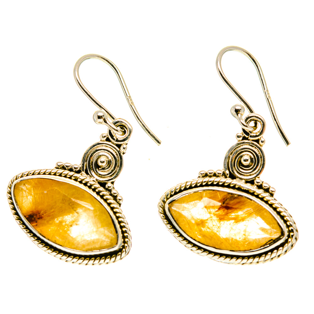 Rutilated Quartz Earrings handcrafted by Anasilvercos - EARR416986