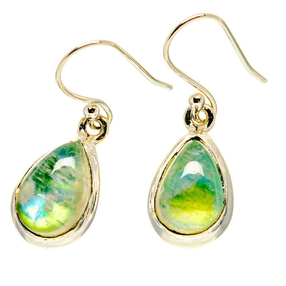 Green Moonstone Earrings handcrafted by Anasilvercos - EARR416997