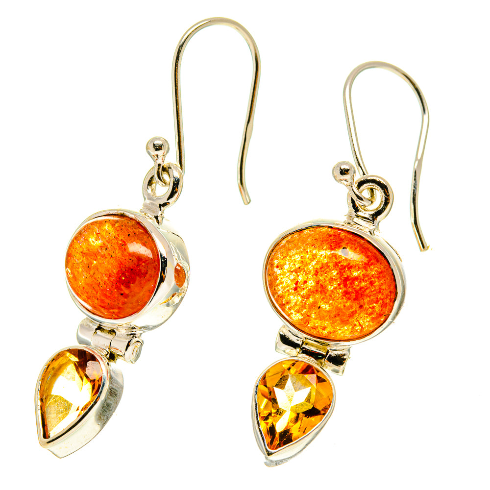 Sunstone Earrings handcrafted by Anasilvercos - EARR416998